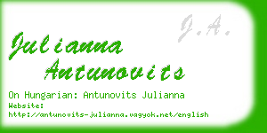 julianna antunovits business card